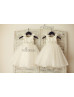 Taffeta Tulle Tutu Flower Girl Dress With Beading Sash